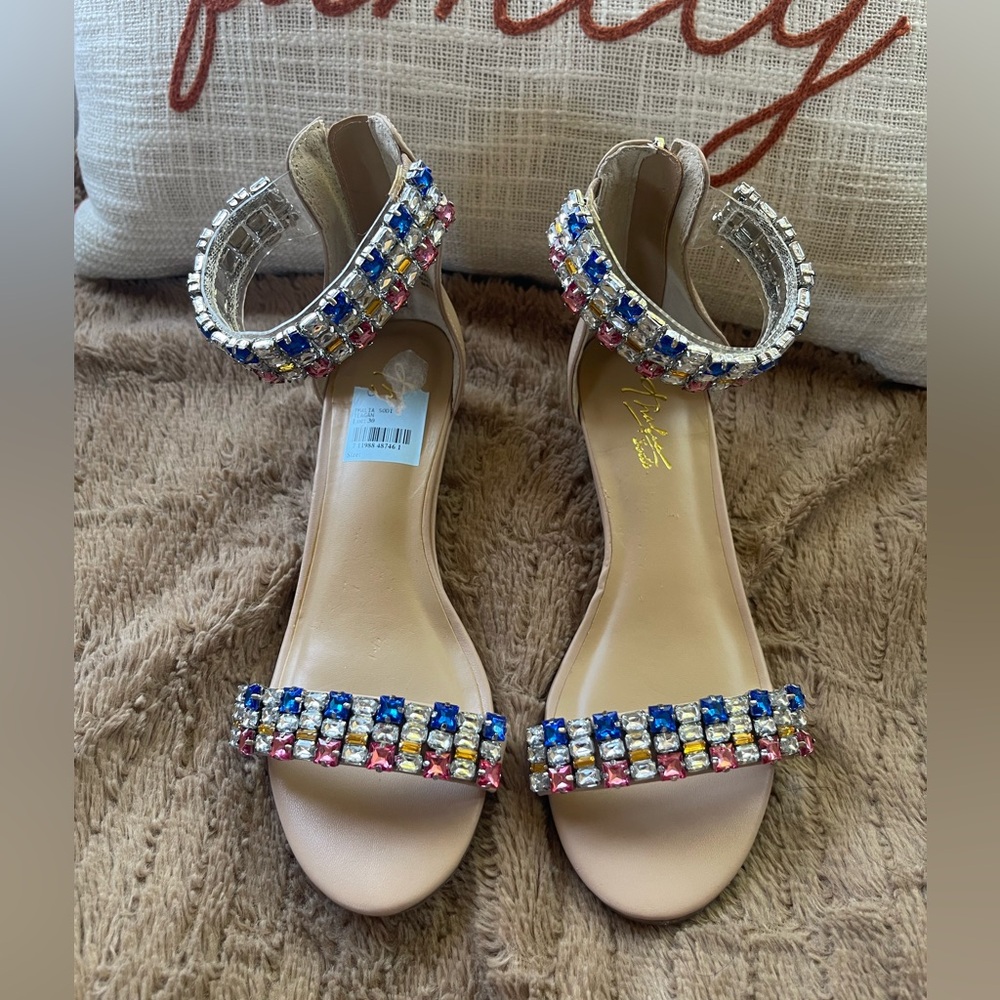 Thalia Sodi wedge rhinestones sandals